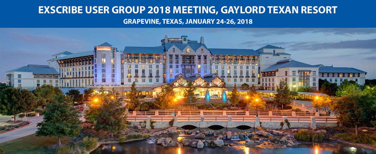 Exscribe User Group Meeting 2018