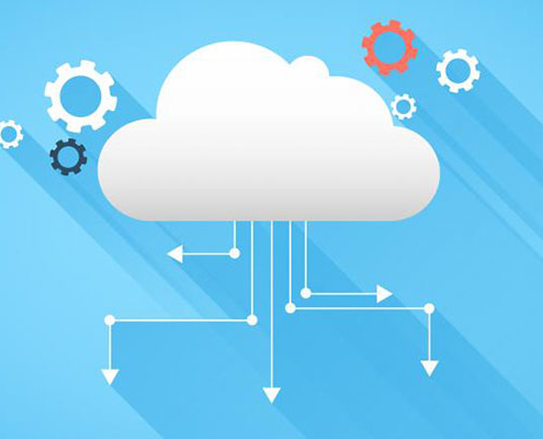 cloud with data points raining from below