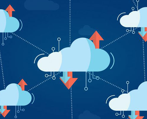 cloud information networks with interconnected lines between them