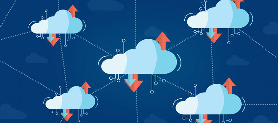 cloud information networks with interconnected lines between them