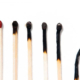 series of burned matches represent physician burnout